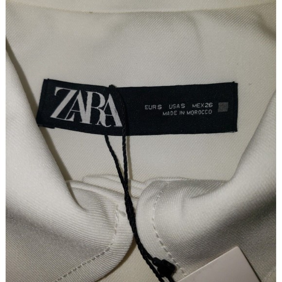 NWT Zara Sz S White Jacket Blazer Professional Career Casual Gold Buttons Lined - Picture 11 of 15